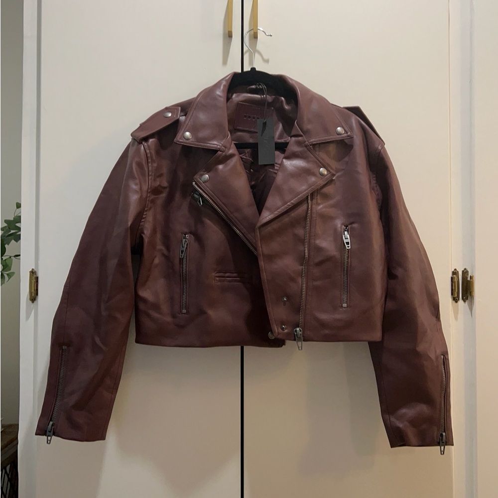 Women's Burgundy Leather Jacket